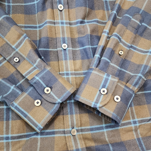 UNTUCKit Men's Blue and Brown Plaid Shirt Size M Smil Fit Button Up Longsleeves - Picture 7 of 9